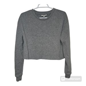 Topshop 4 Gray Cropped Boxy Sweatshirt